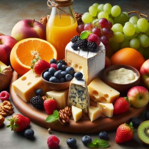 fruit and cheeses