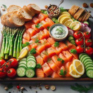 poached salmon tray
